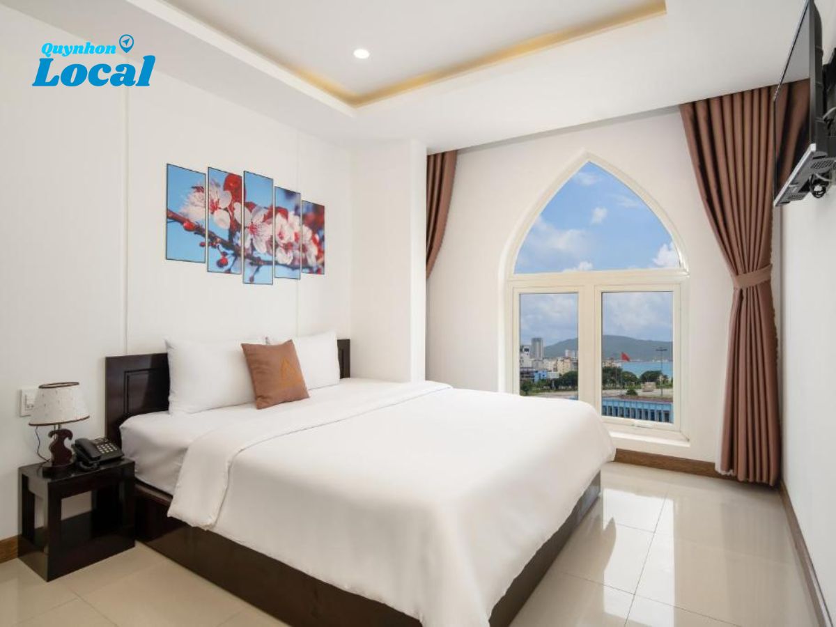 Phòng ngủ tại nhà nghỉ ở Quy Nhơn - Phương Đông Hotel and Apartment