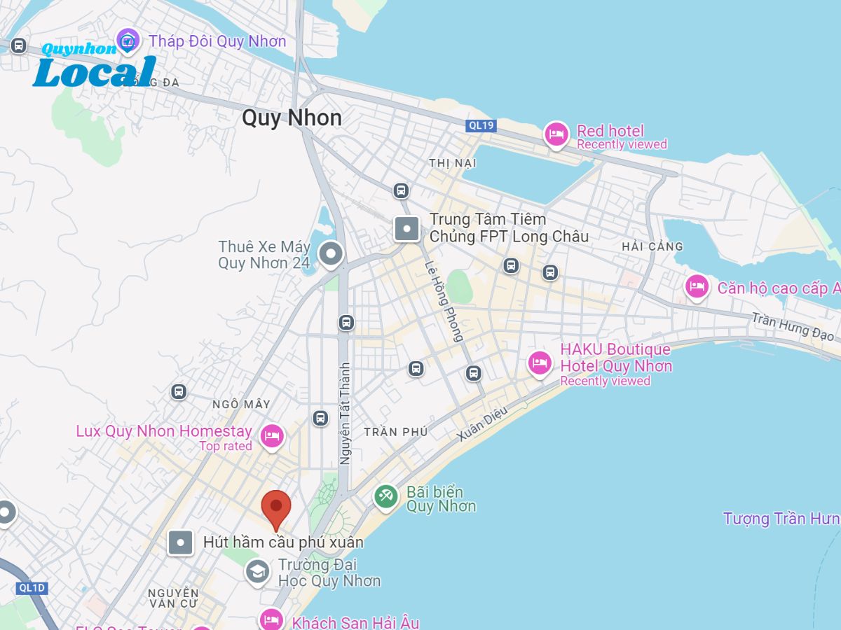 Nằm gần trung tâm thành phố, thuận lợi khám phá ẩm thực Quy Nhơn